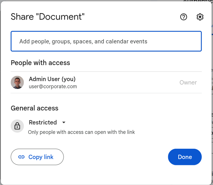 User Role Management Screen example